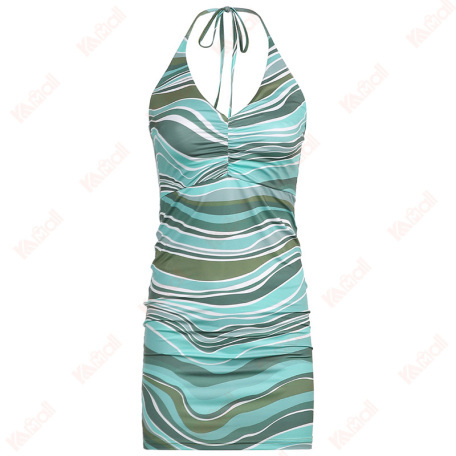 premium water ripple print dresses